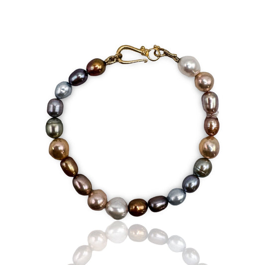 Teresita Beaded Multi Colored Pearl & Gold Bracelet