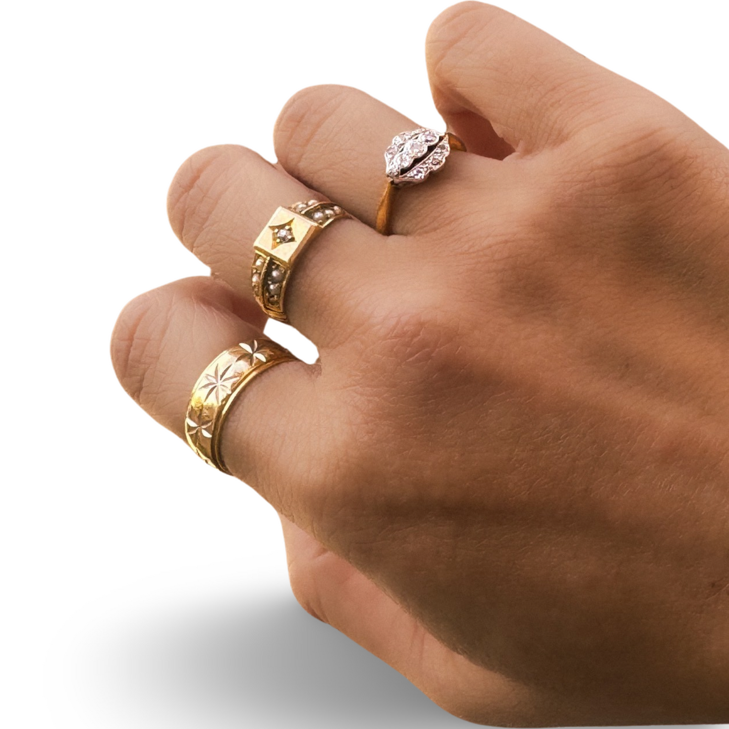 Antique Victorian 18k Gold and Diamond Ring