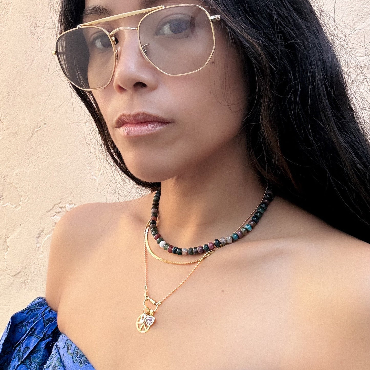 Flower Power Enamel & Gold Charm