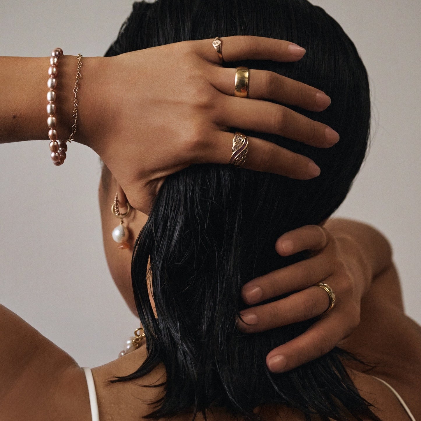 Josie Beaded Pearl & Gold Bracelet