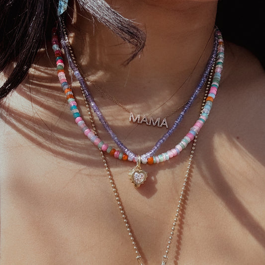 Ensueño Beaded Multicolored Opal Necklace