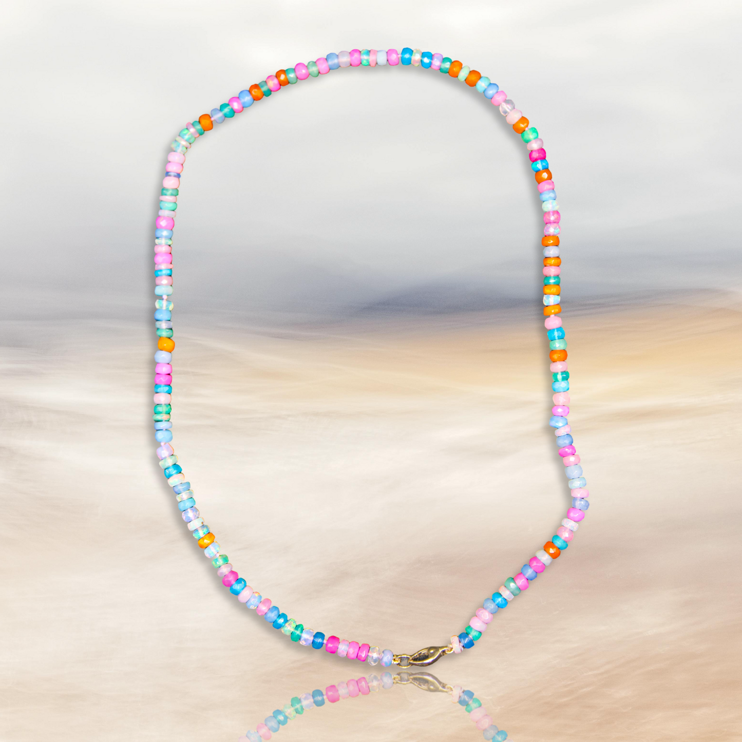 Ensueño Beaded Multicolored Opal Necklace