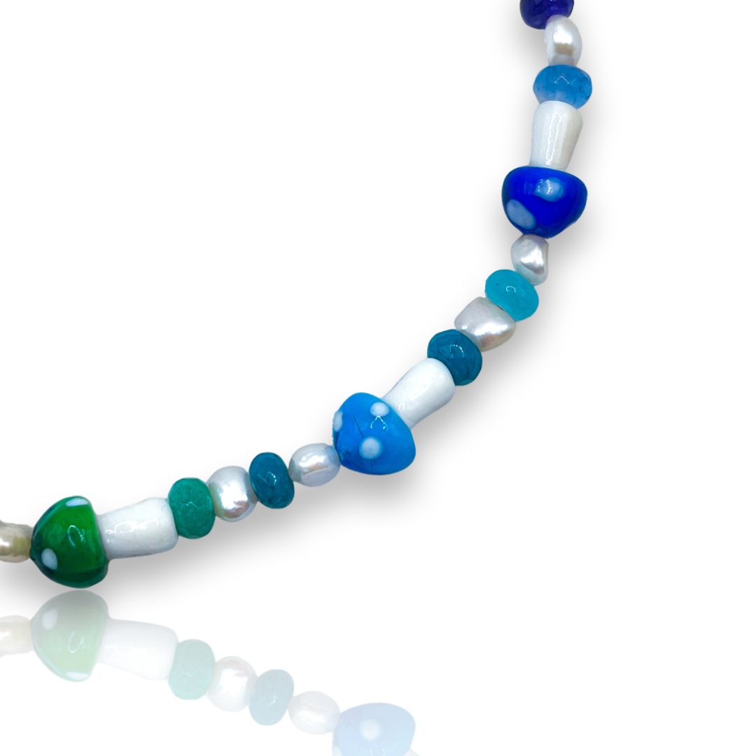 All Around Fun Guy Beaded Pearl & Jade Necklace