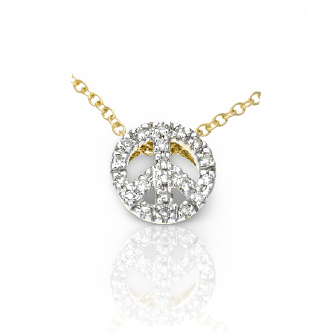 Make Peace Not War Diamond & Gold Charm