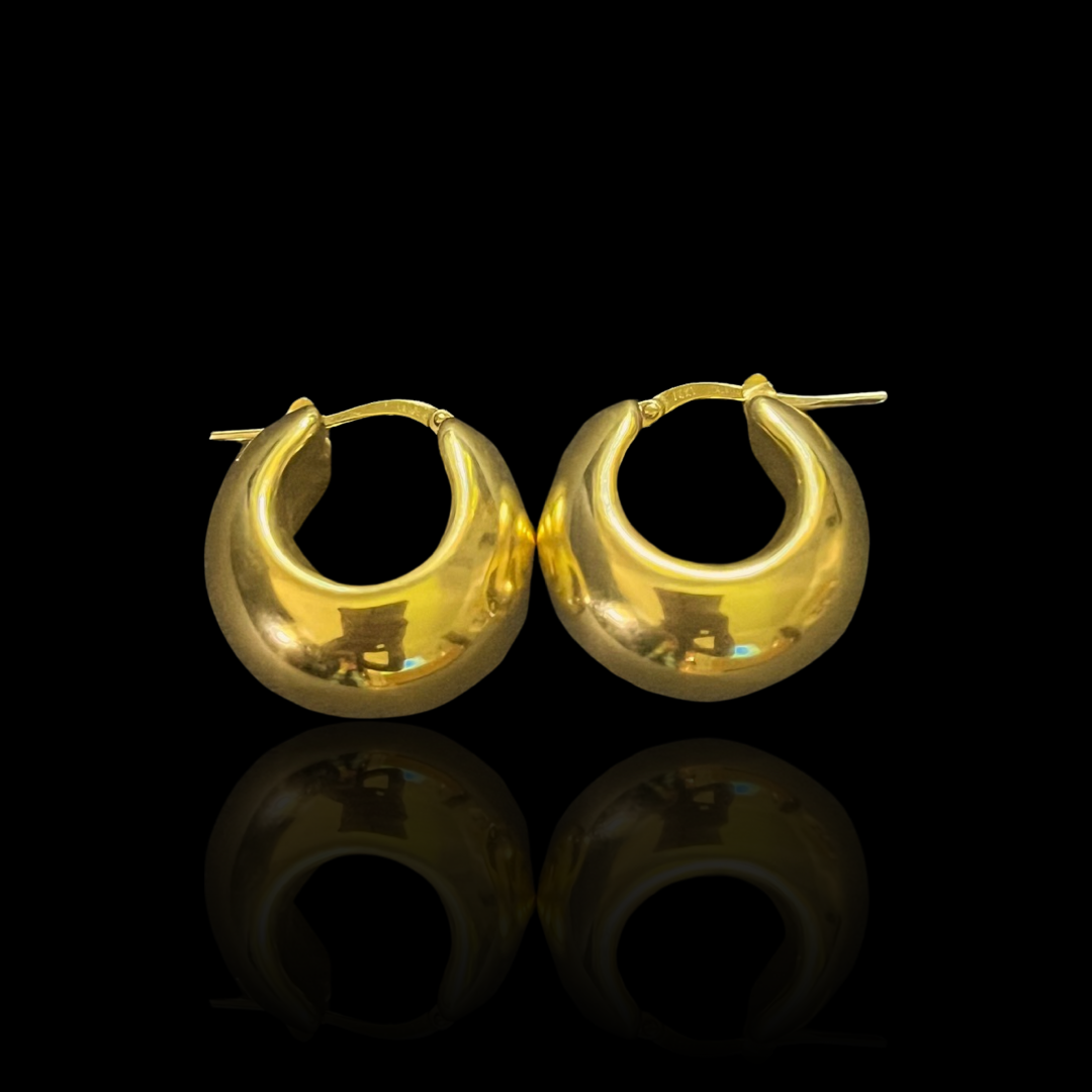 Triumph Gold Ball Hoop Earrings