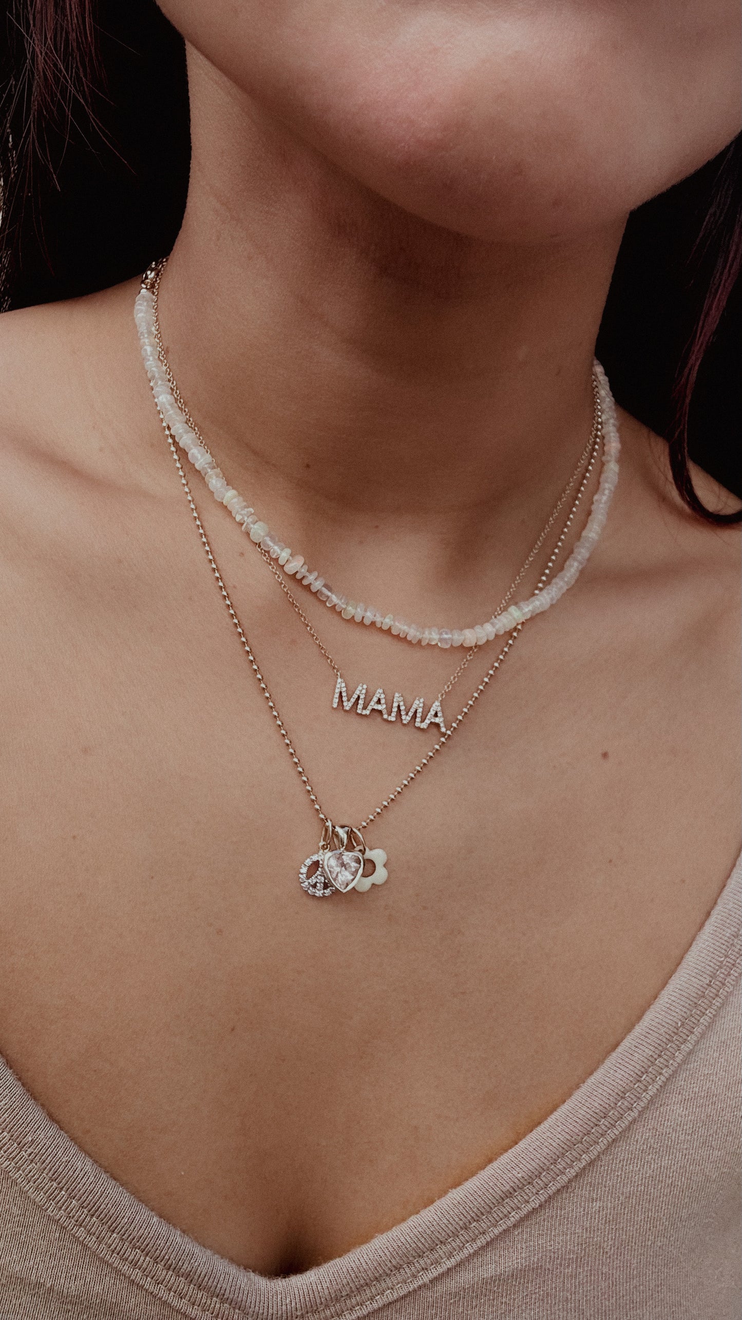 Bea Beaded Opal Necklace