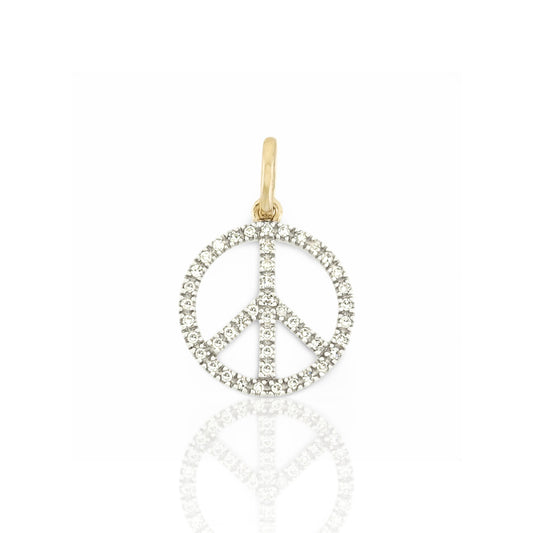 Make Peace Not War Diamond & Gold Charm