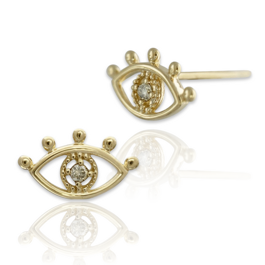 Aryna Evil Eye Single Stud Earring with Diamond Accent