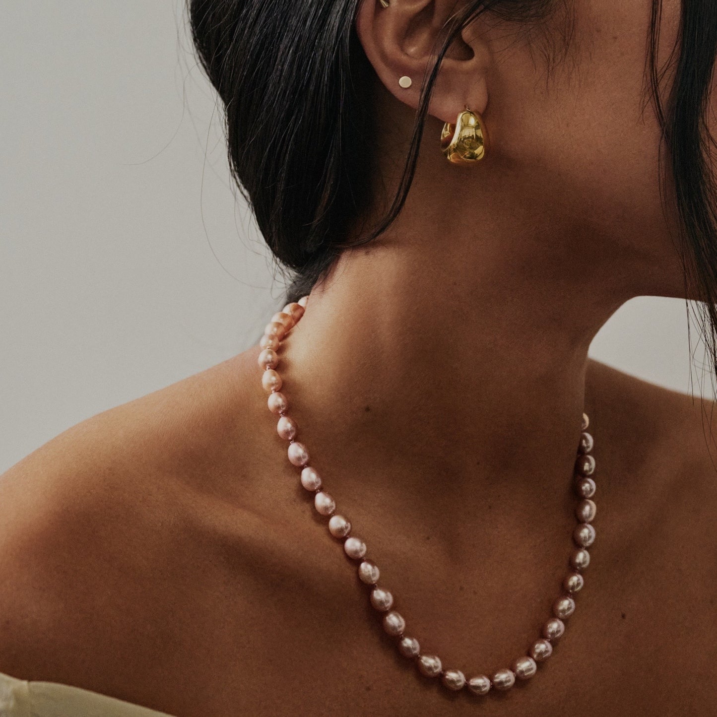 Josie Pearl Beaded Necklace with Charm Holder