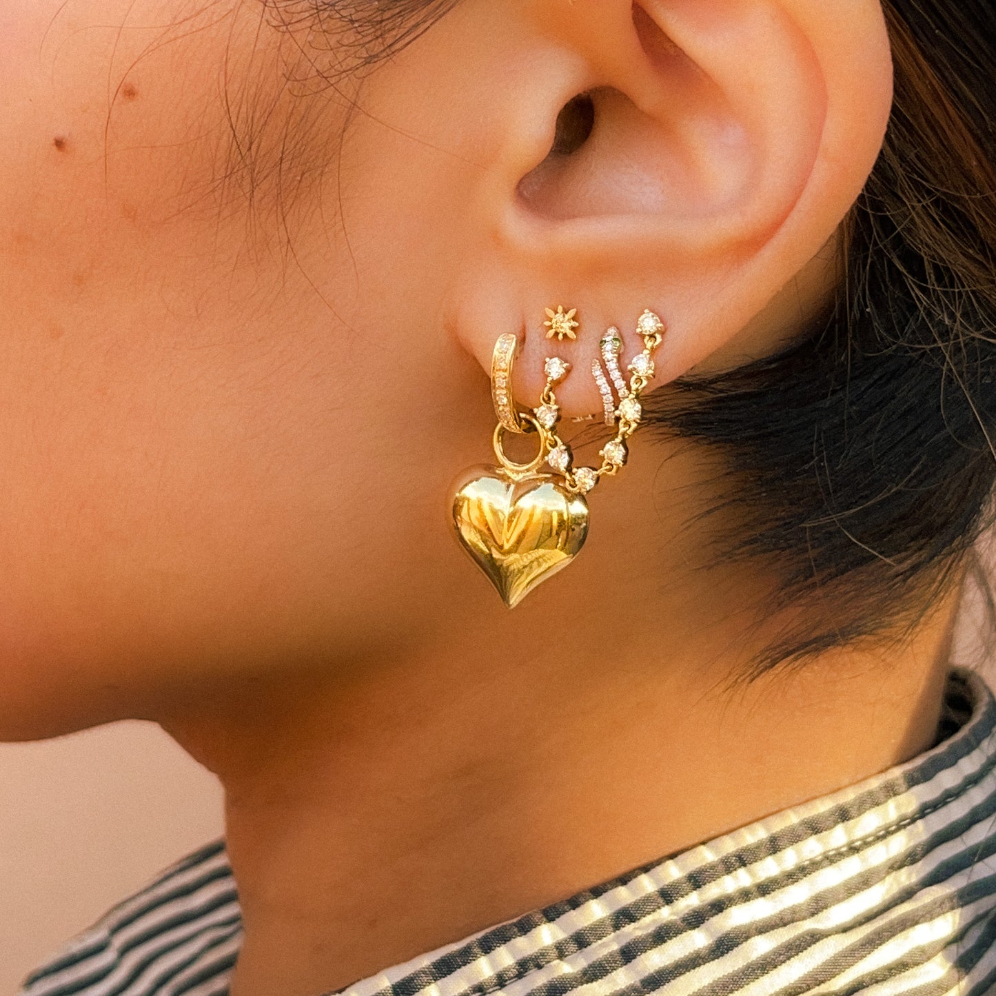 Jessica Pave Diamond Hinge Huggie Earrings