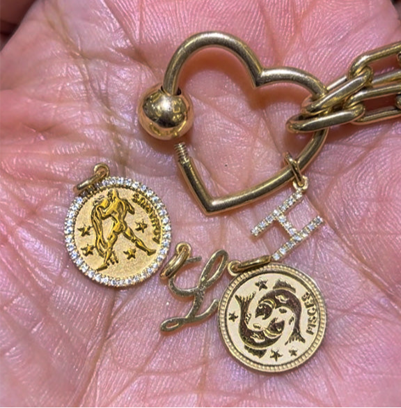 Gold Script Alphabet Letter Charm