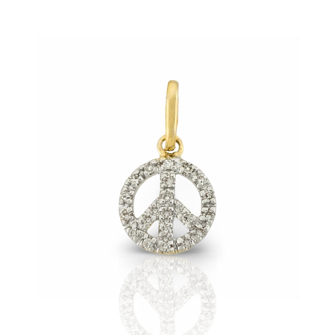 Make Peace Not War Diamond & Gold Charm