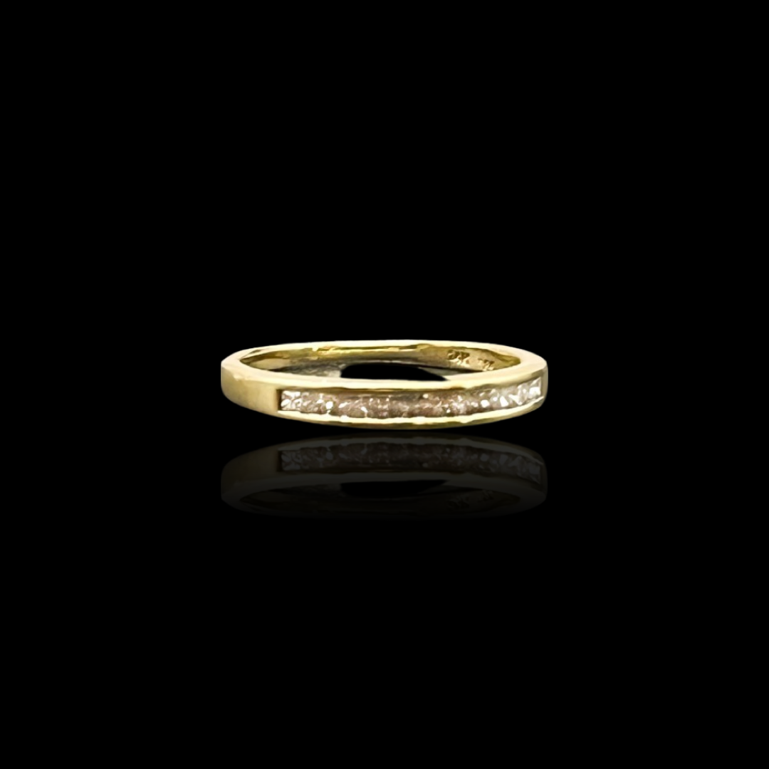 Vintage Stacking Gold Channel Set Diamond Ring