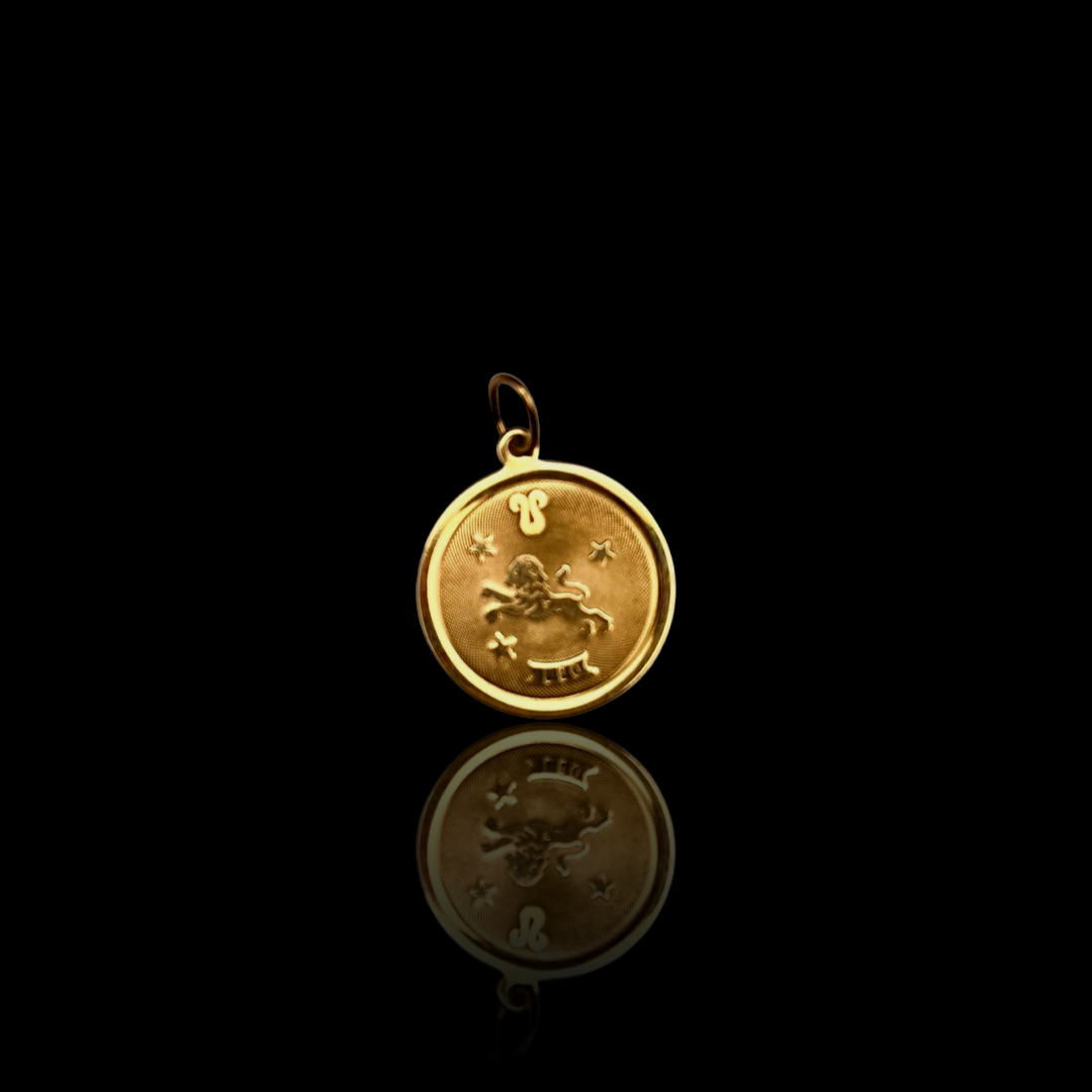 Vintage Gold Leo Disc Charm