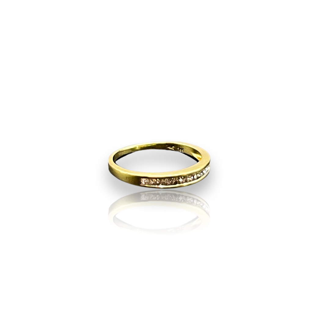 Vintage Stacking Gold Channel Set Diamond Ring