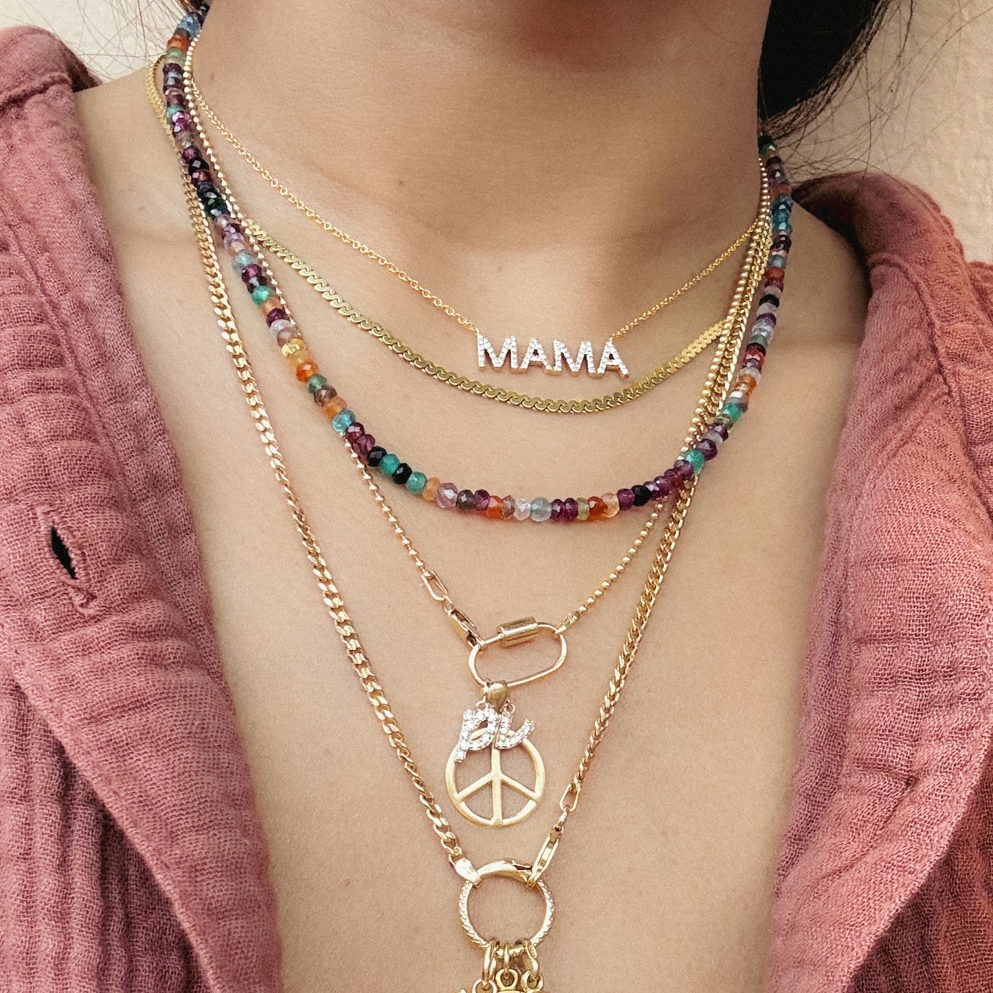 Iggy Multi Gem Beaded Necklace
