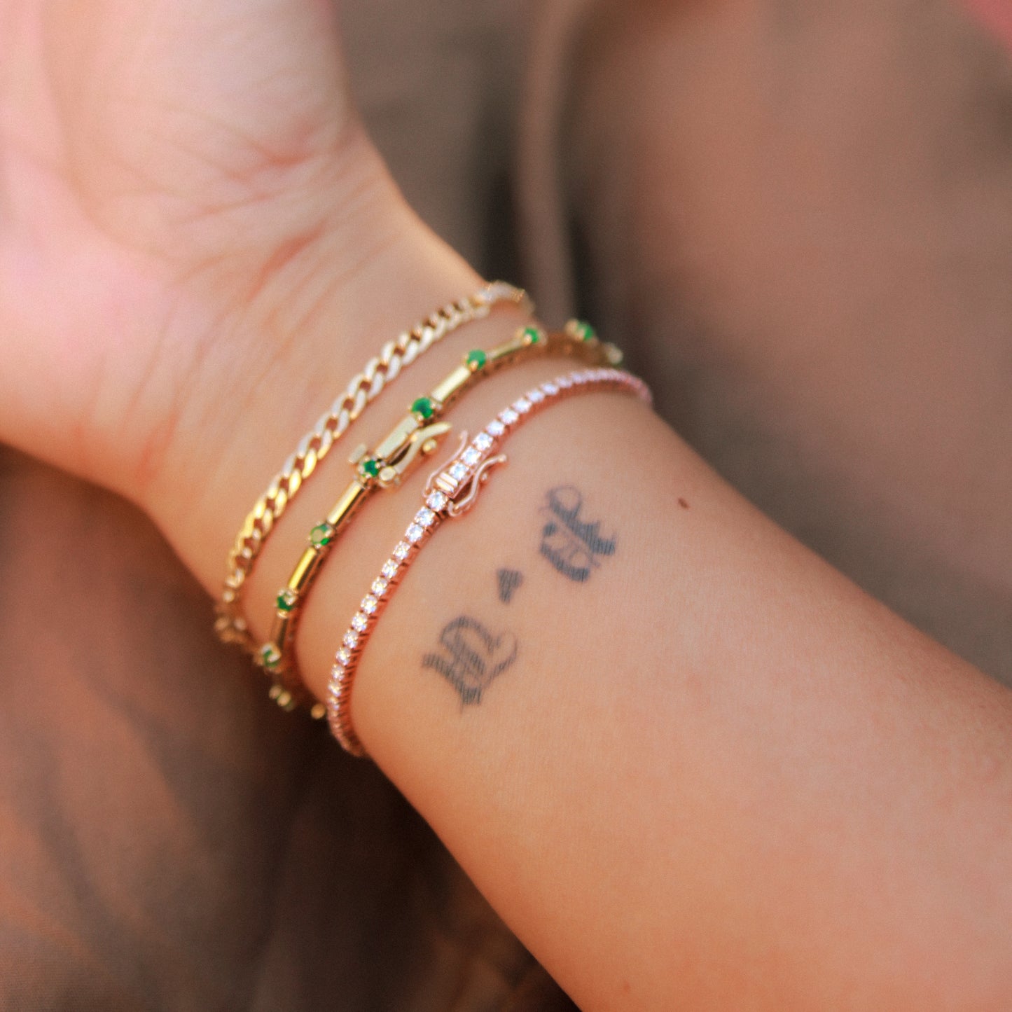 Vintage Emerald and Gold Bracelet