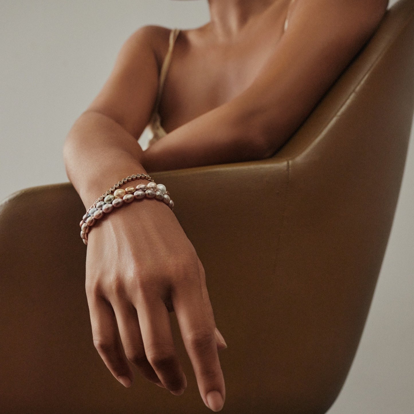 Teresita Beaded Multi Colored Pearl & Gold Bracelet