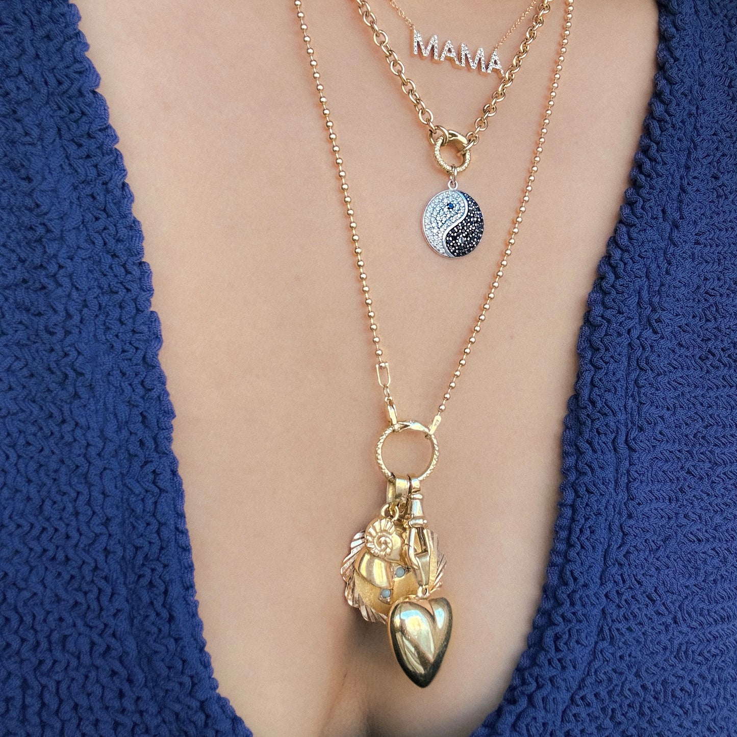 Yin Yang Bling Diamond and Gold Charm
