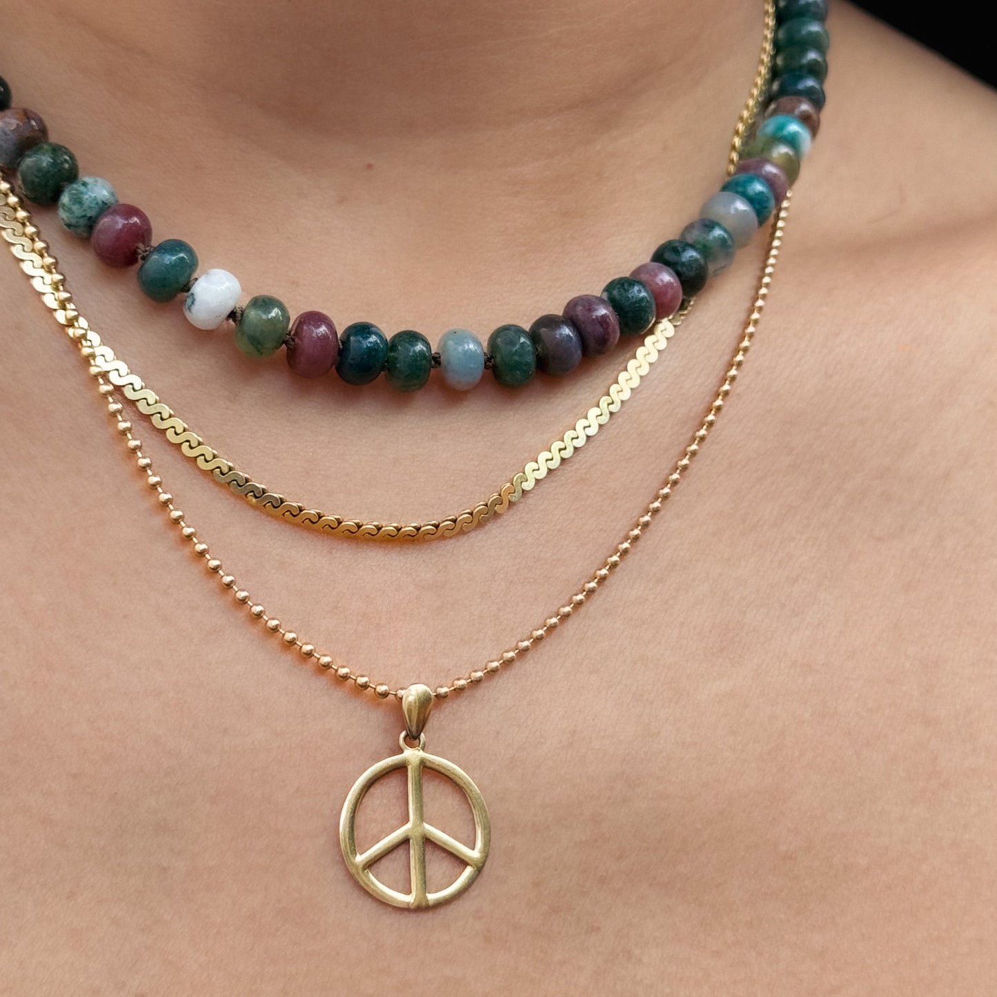 Make Peace Not War Gold Charm