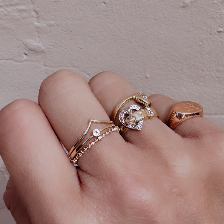 Mila Gold Stackable Diamond Ring