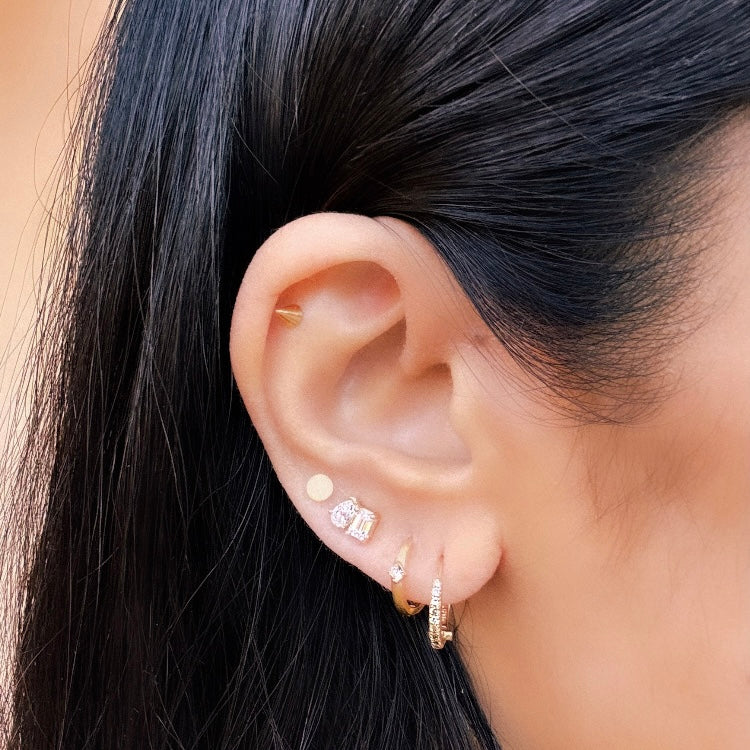 Plato Gold Straight Barbell Earring Stud