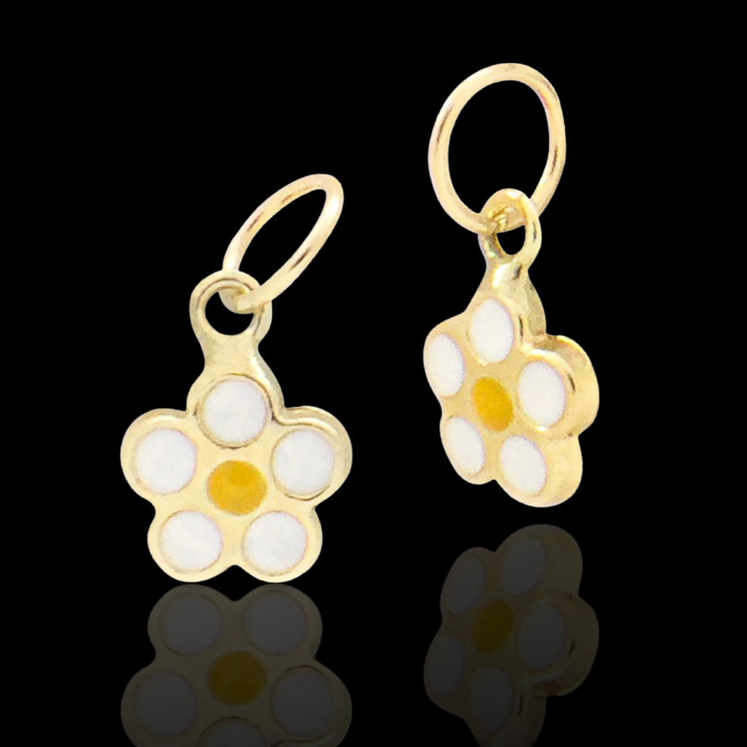 April Daisy Gold and Enamel Charm