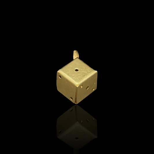 Lucky Vintage Gold Single Dice Charm