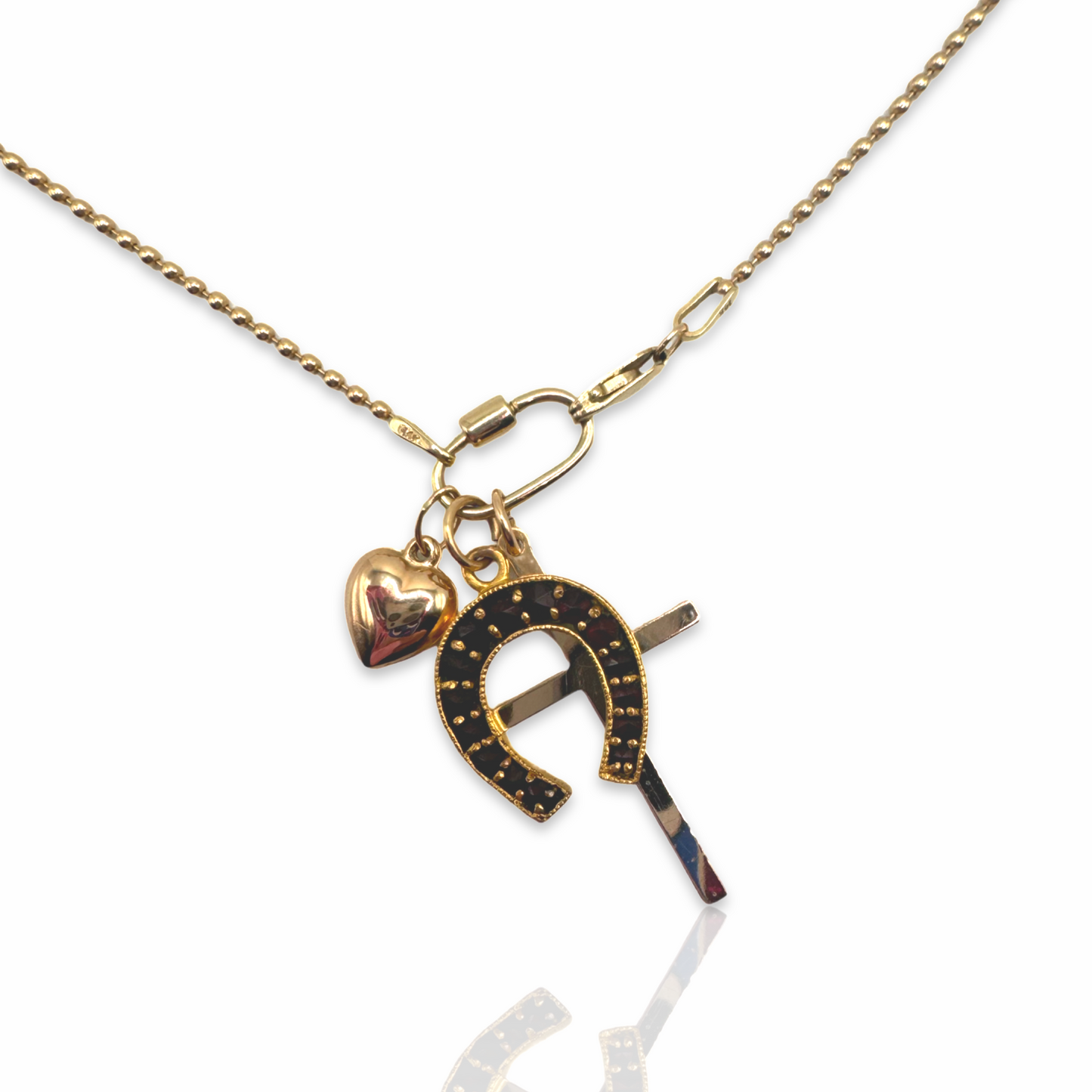 Gold Screw Carabiner Keychain Style Diamond Clasp