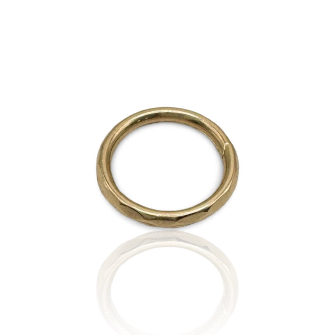 Antique Gold Diamond Cut Split Ring Charm Holder