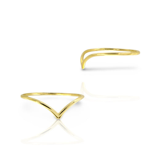 Vivienne 14K Gold Curved Stacking Ring