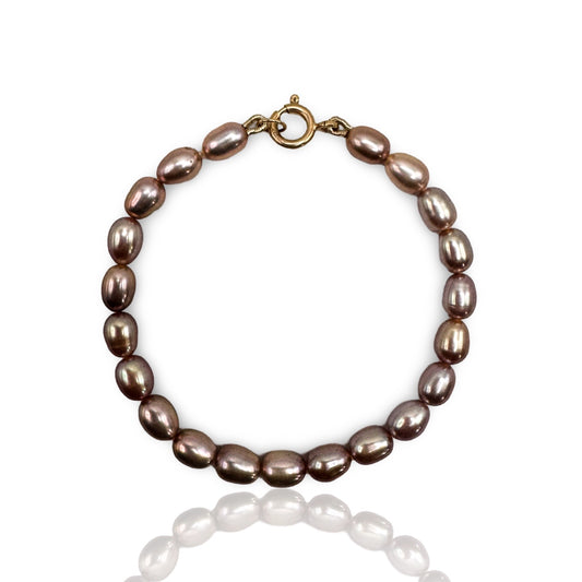 Josie Beaded Pearl & Gold Bracelet