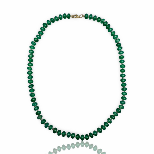 Prosperity Beaded Green Agate Necklace