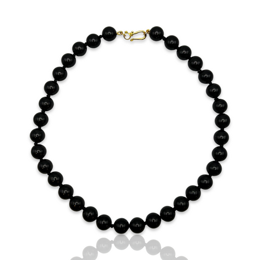 Simone Noir Beaded Agate Necklace