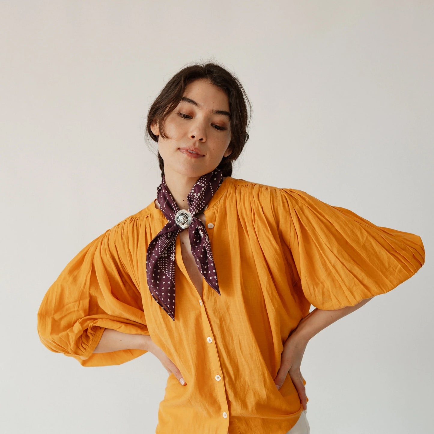 Last Chance Textiles Plum Cotton Daisy Bandana