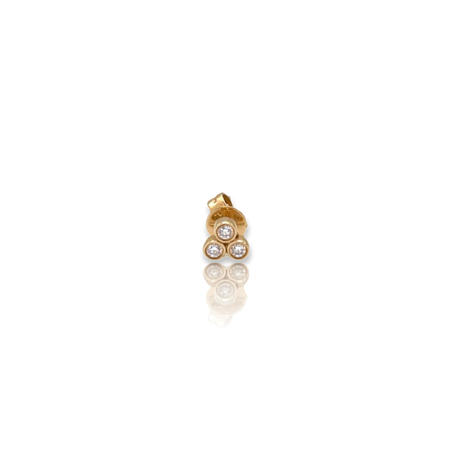 Triple Threat Bezel Set Diamond Single Stud Earring