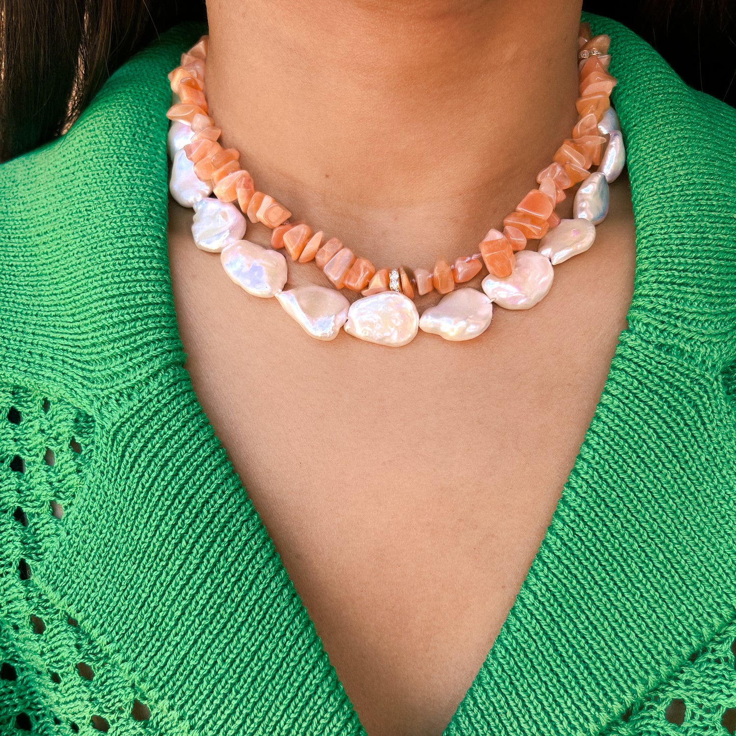Sirena Beaded Keshi Pearl Choker
