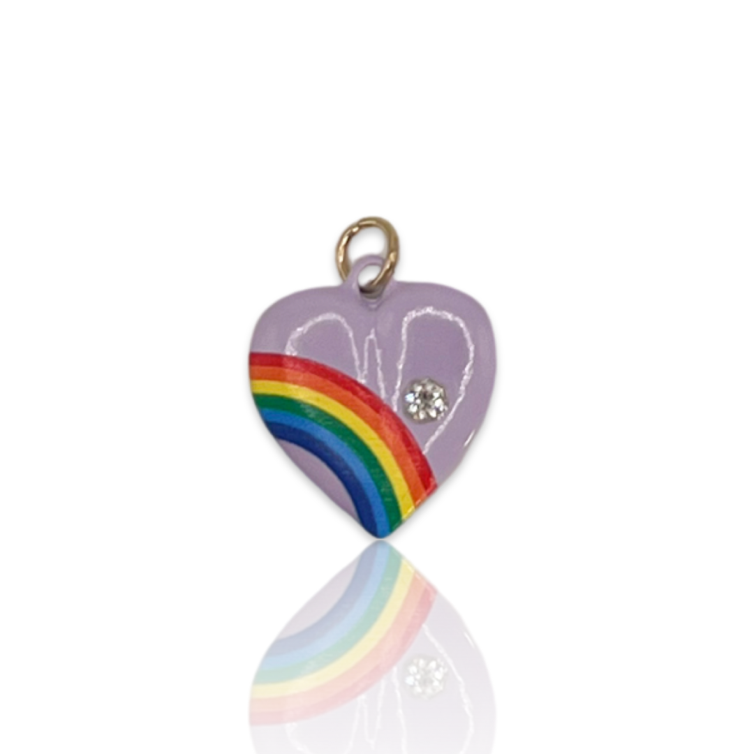 Heather Vintage Style Rainbow Heart Charm