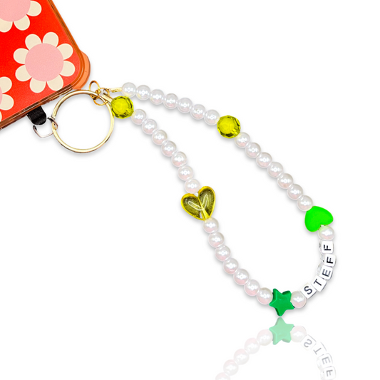 Lemon Lime Pearl Phone Wristlet