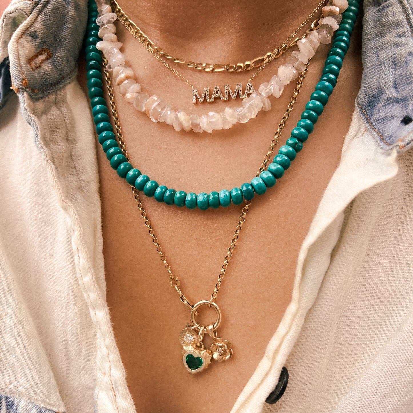 Sirene Beaded Turquoise Necklace