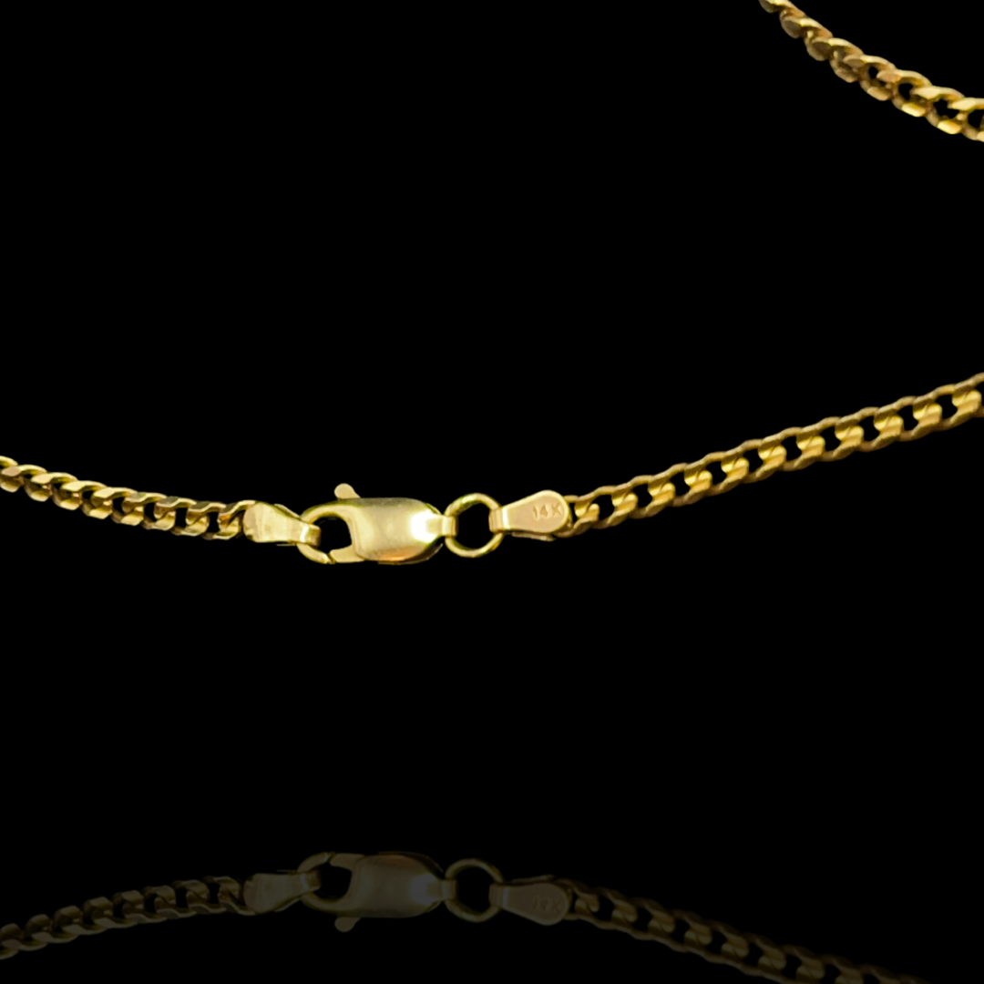 Vintage Gold Cuban Link Chain Necklace