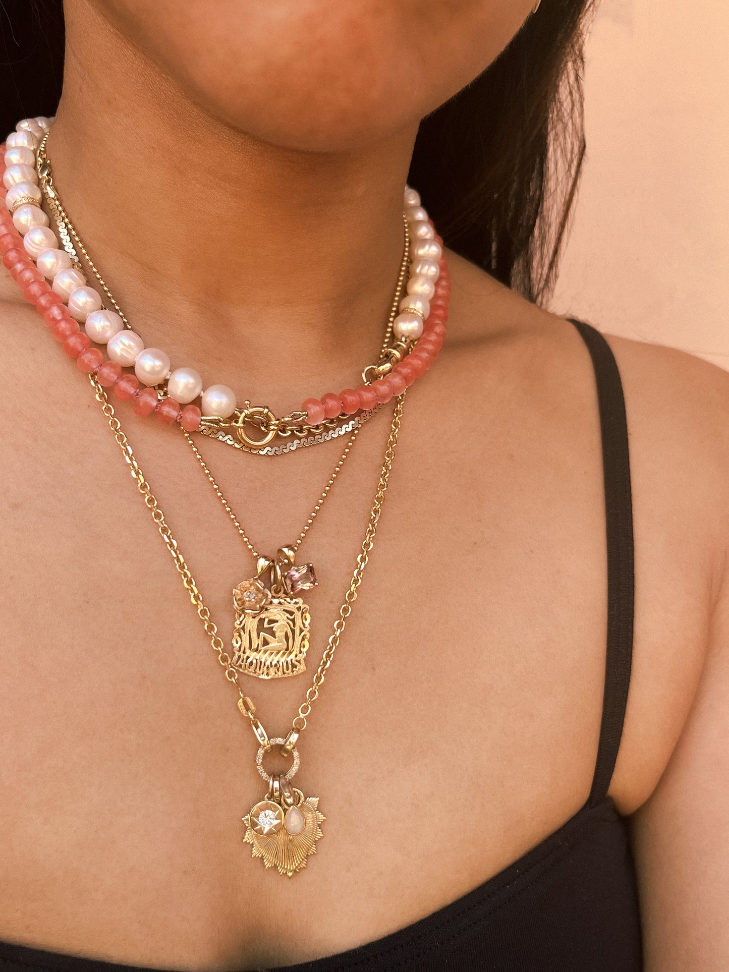 Diamond and Gold Round Link Charm Enhancer