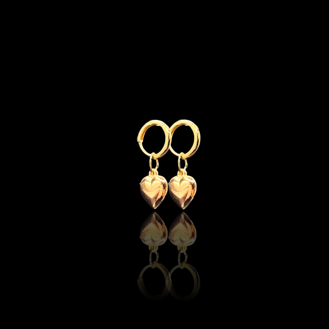 Tiny Gold Single Puffy Heart Charm