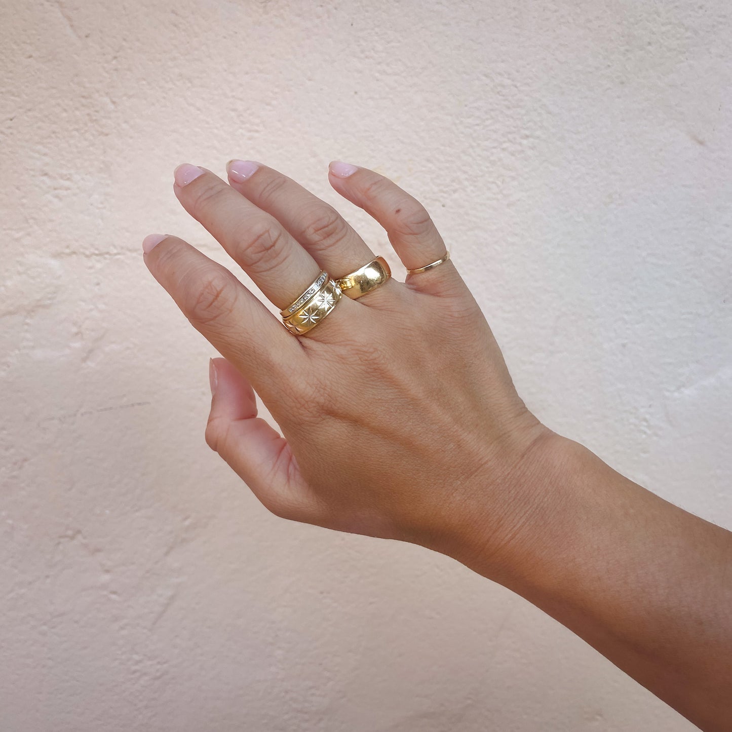 Vintage Gold Celestial Cigar Band Ring