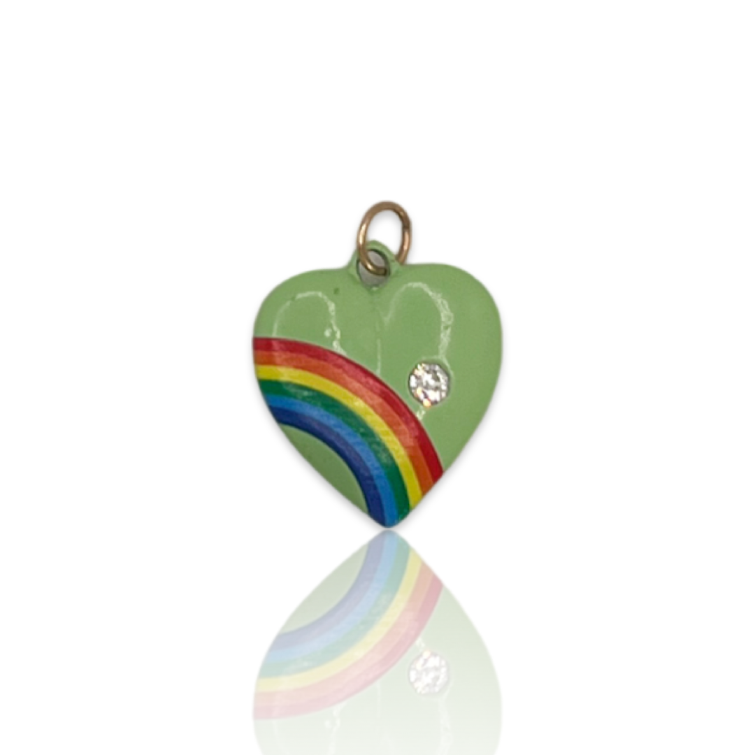 Heather Vintage Style Rainbow Heart Charm