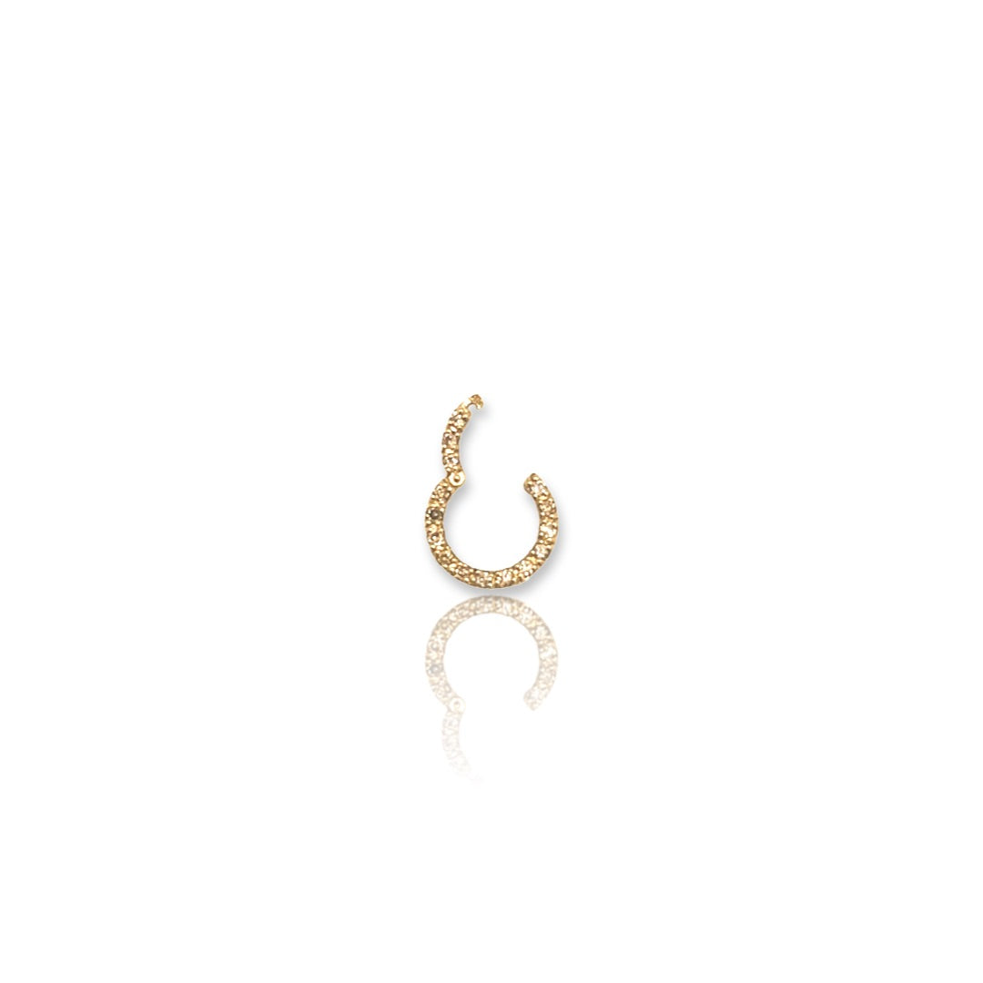 Diamond and Gold Round Link Charm Enhancer