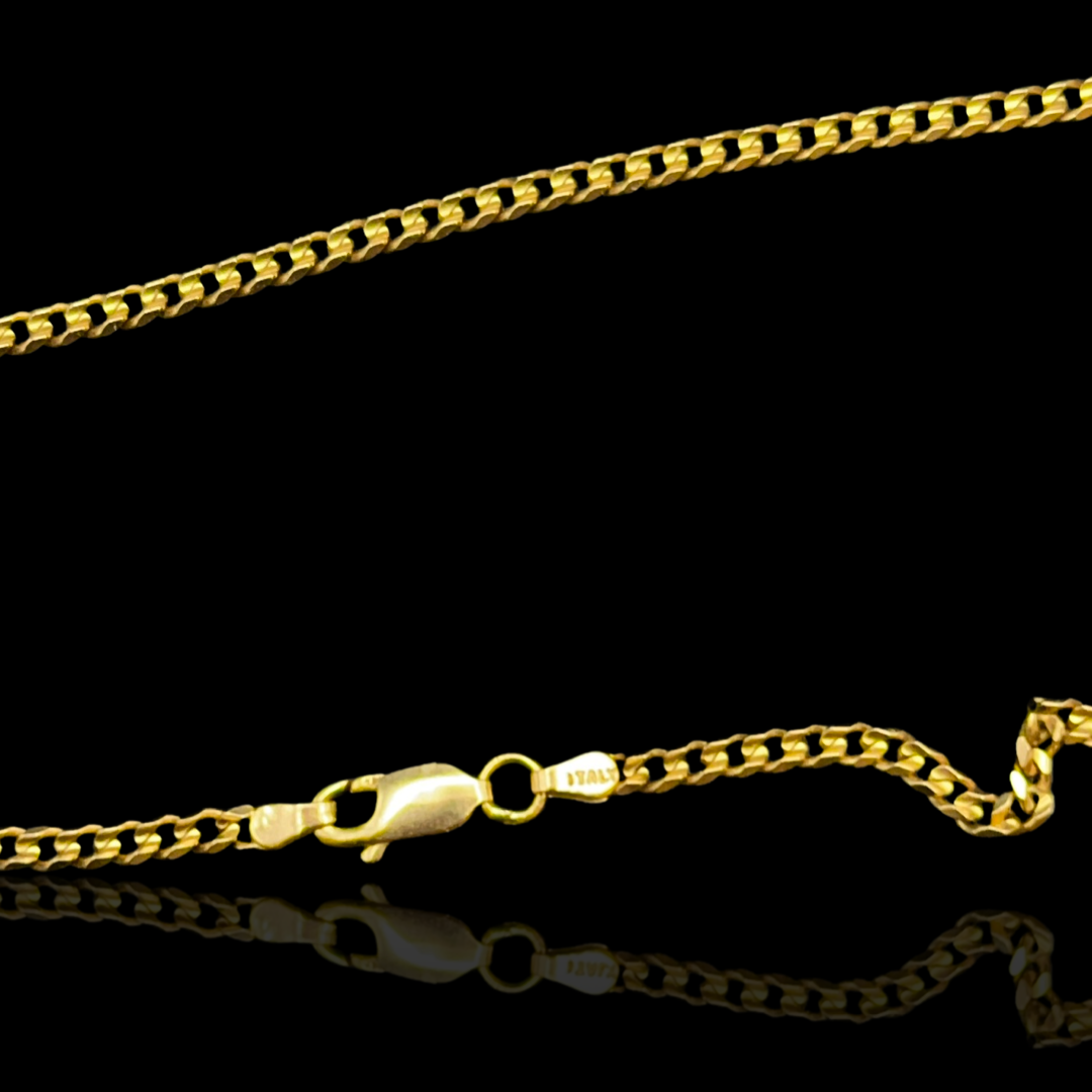 Vintage Gold Cuban Link Chain Necklace