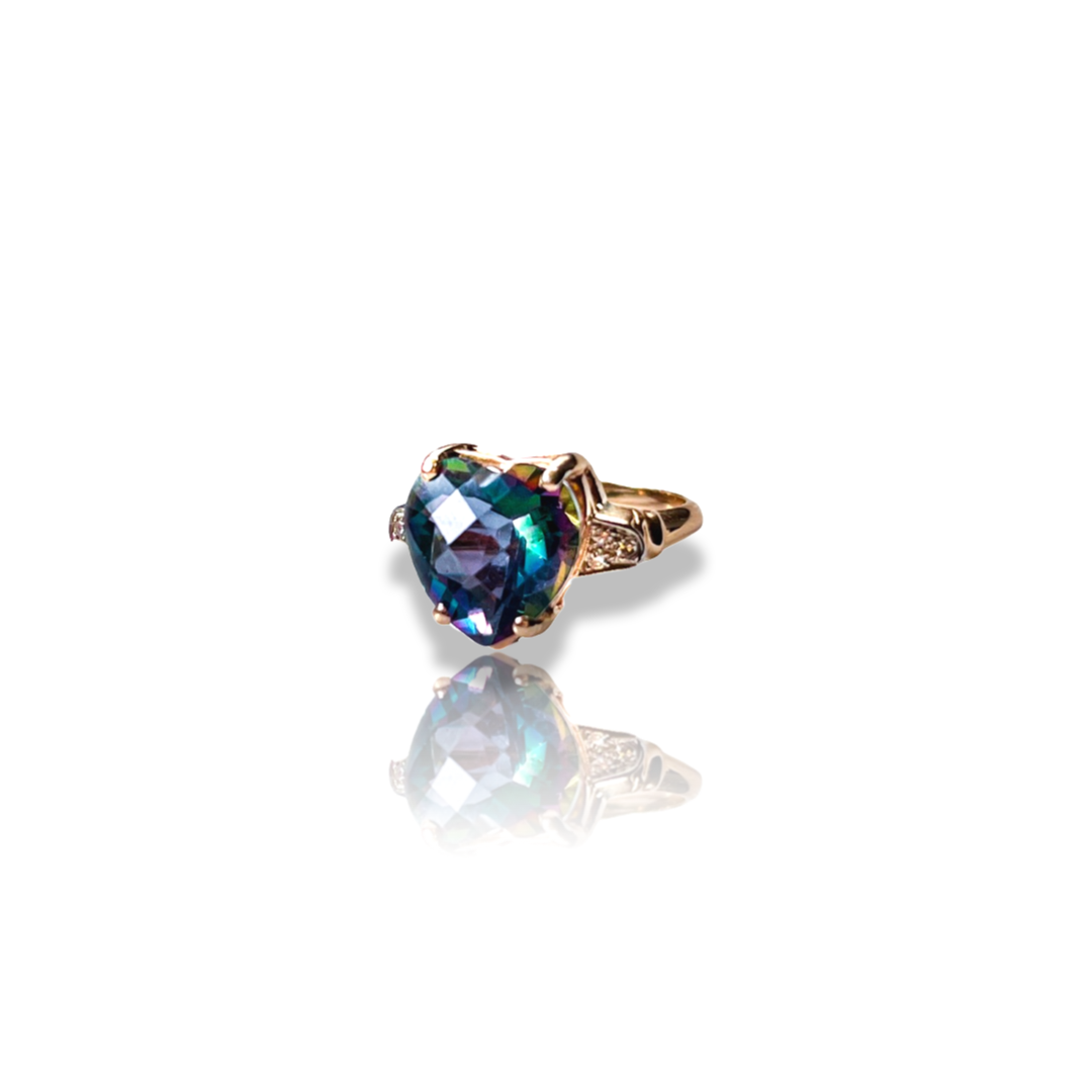 Vintage Heart Shape Gemstone Ring