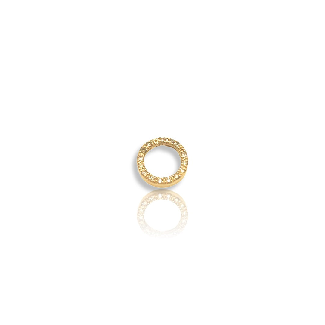 Diamond and Gold Round Link Charm Enhancer