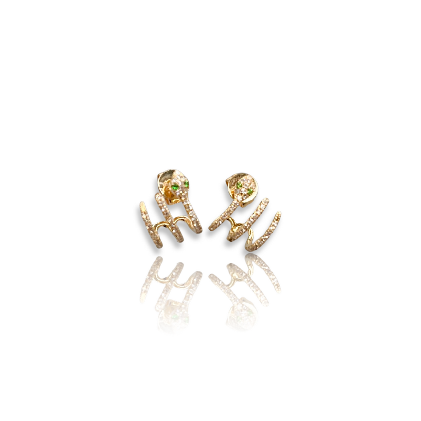 Diamond Snake 3 Row Huggie Earrings